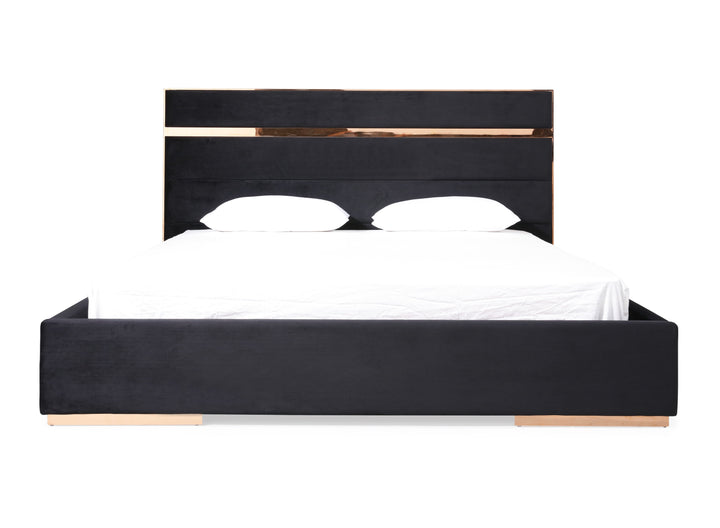 Cartier Modern Black Velvet &amp; Rosegold Bed