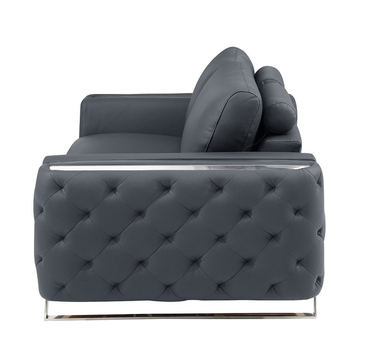 DivanItalia 1050 Chair in Top-Grain Italian Leather - Dark Gray