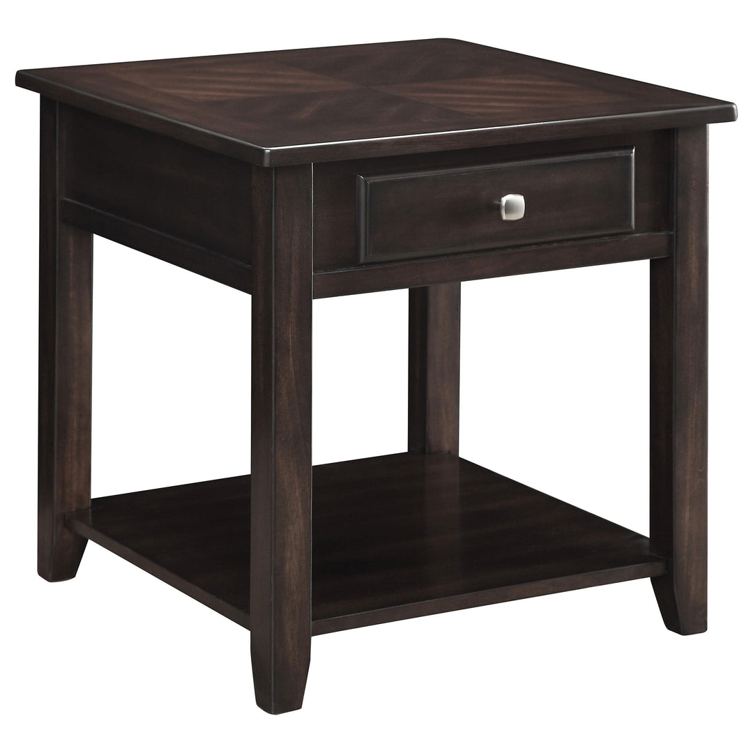 Coaster Furniture 721037 Bradford 1-drawer Square Wood End Table Walnut