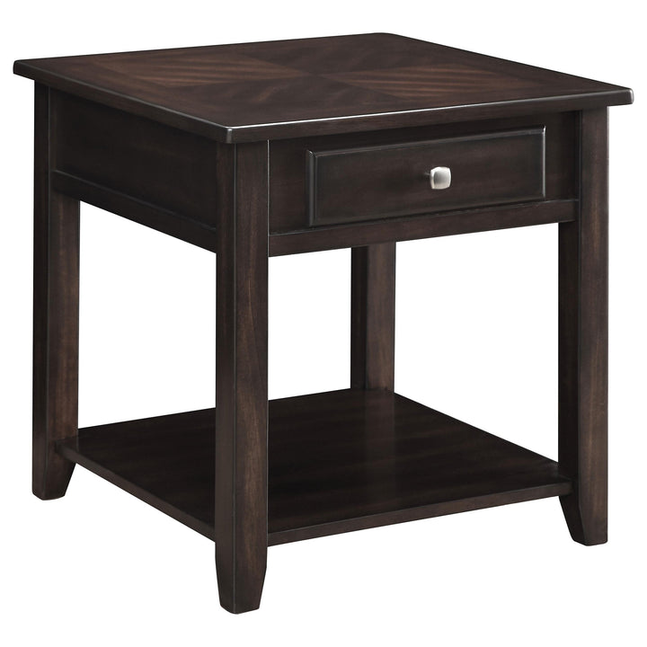 Coaster Furniture 721037 Bradford 1-drawer Square Wood End Table Walnut