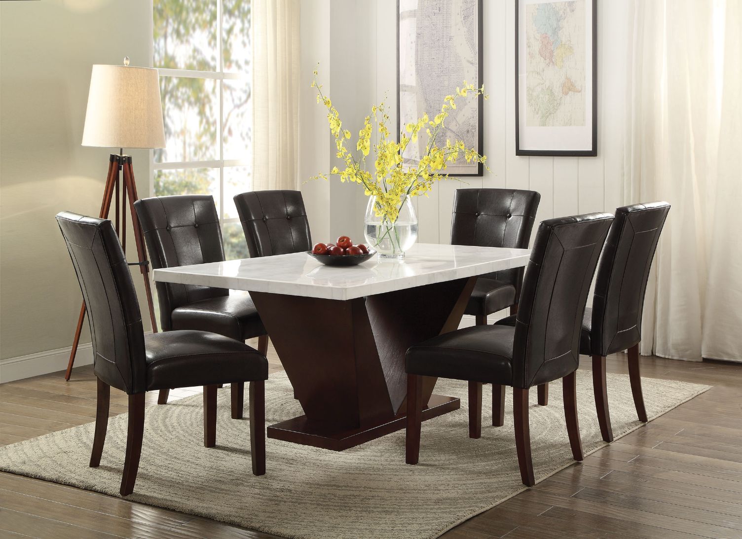 Forbes Dining Table with Marble Top