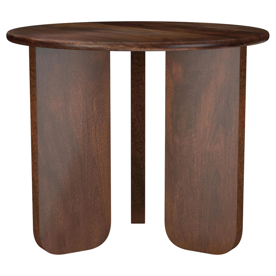 Coaster Furniture 721997 Dale Round Solid Mango Wood Side End Table Brown