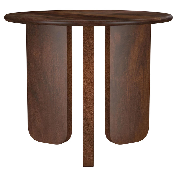 Coaster Furniture 721997 Dale Round Solid Mango Wood Side End Table Brown
