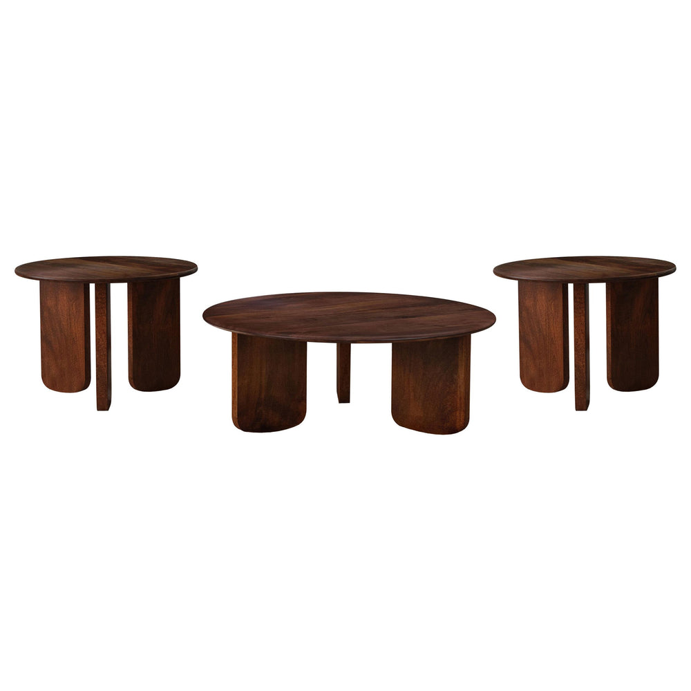 Coaster Furniture 721998-S3 Dale 3-Piece Solid Wood Coffee and End Table Set Brown