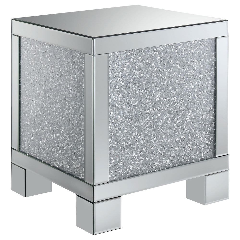 Coaster Furniture 722497 Gillian Rectangular Mirrored Acrylic Side End Table Silver