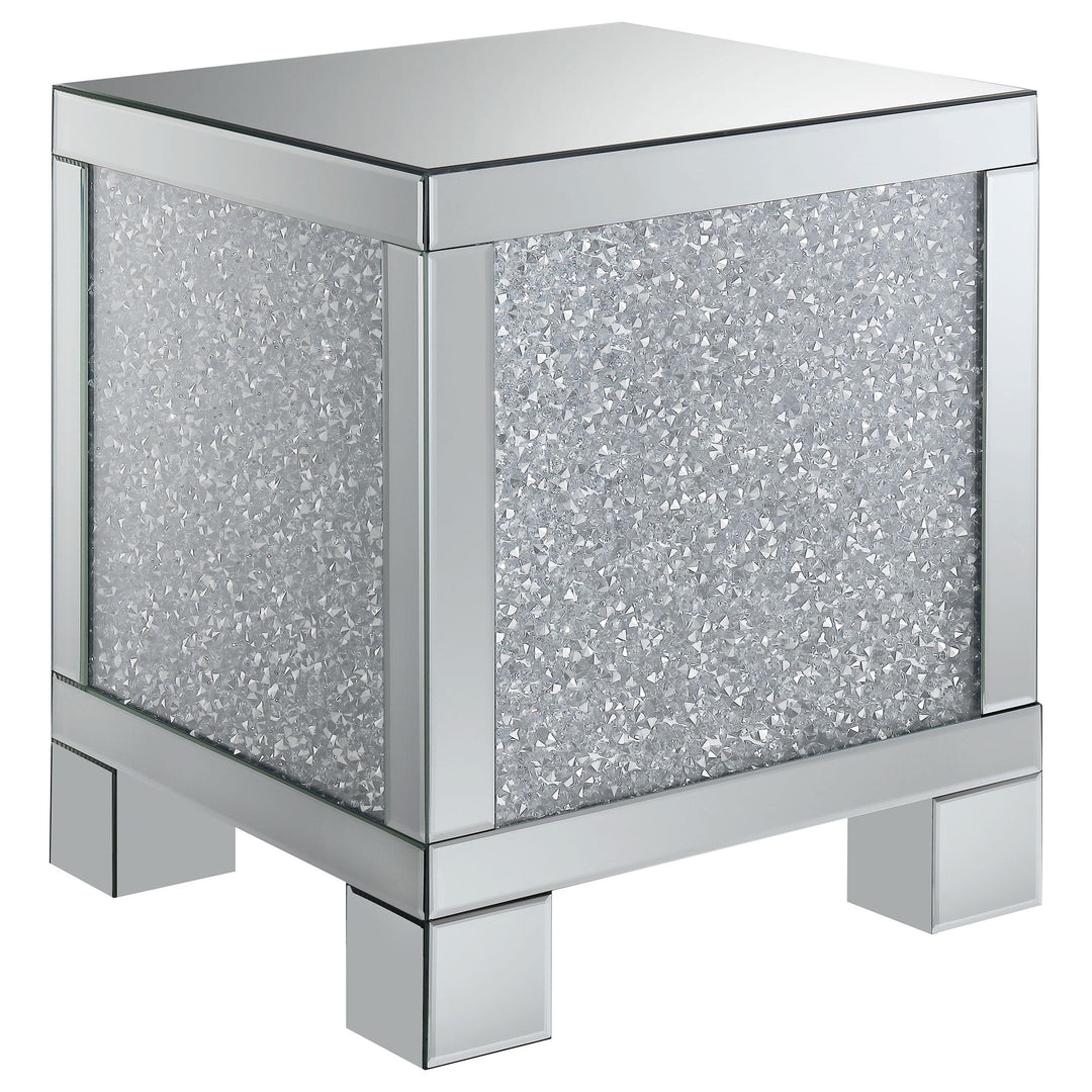 Coaster Furniture 722497 Gillian Rectangular Mirrored Acrylic Side End Table Silver