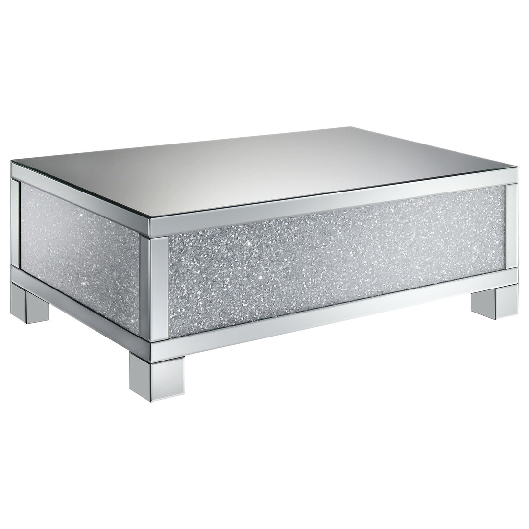 Coaster Furniture 722498 Gillian Rectangular Mirrored Acrylic Coffee Table Silver