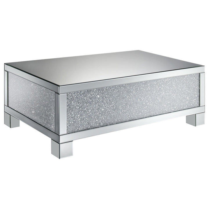 Coaster Furniture 722498 Gillian Rectangular Mirrored Acrylic Coffee Table Silver