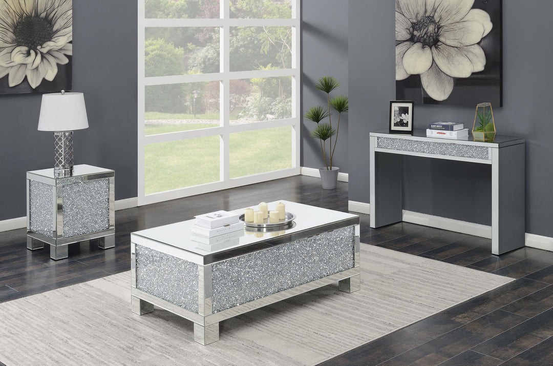 Coaster Furniture 722498 Gillian Rectangular Mirrored Acrylic Coffee Table Silver