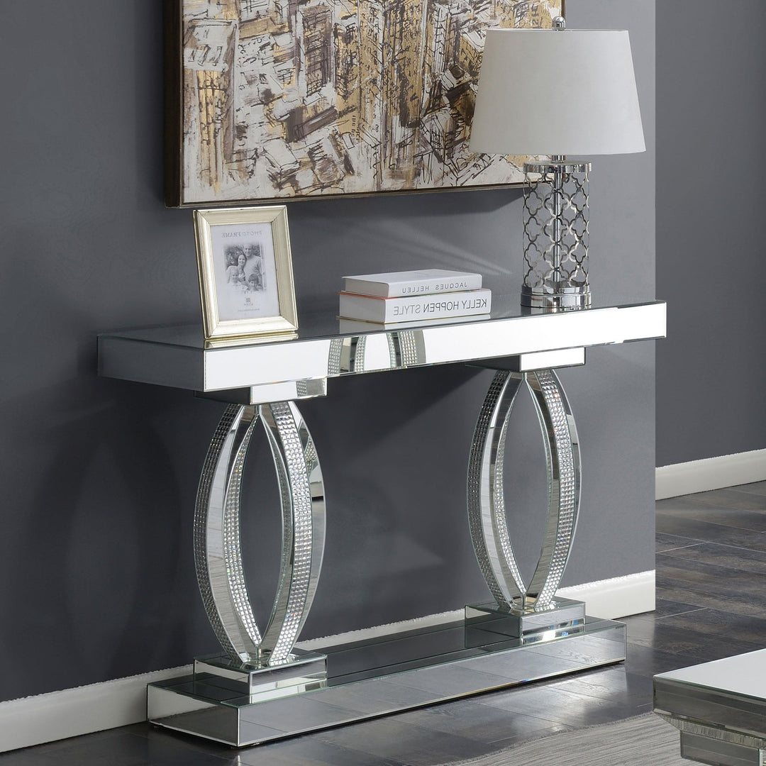 Coaster Furniture 722519 Amalia Mirrored Acrylic Entryway Sofa Console Table Silver