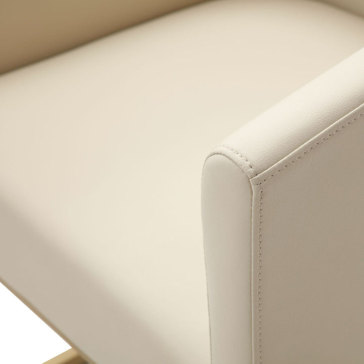Yukon - Modern Beige Bonded and Antique Brass Dining Chair