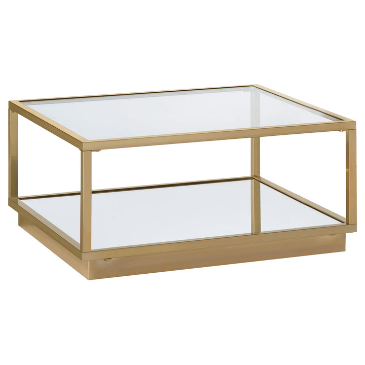 Coaster Furniture 722660 Renee 2-piece Square Coffee Table Set Rose Brass