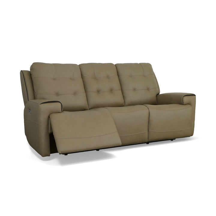 Flexsteel 1781-62PH-31082 Iris  Power Reclining Sofa With Power Headrests  Khaki