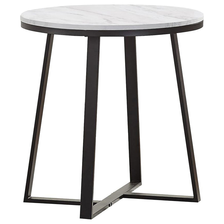 Hugo - 2 Piece Faux Marble Coffee And End Table Set - White