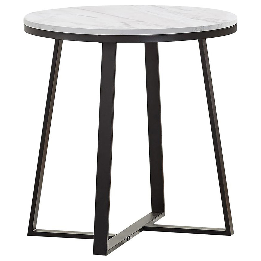 Hugo - 3 Piece Faux Marble Coffee And End Table Set - White