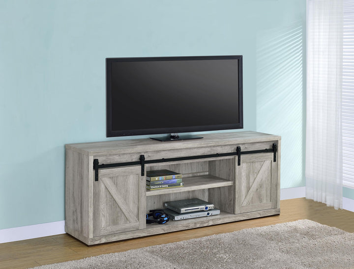 Coaster Furniture 723263 Brockton 2-door Engineered Wood 71" TV Stand Grey Driftwood
