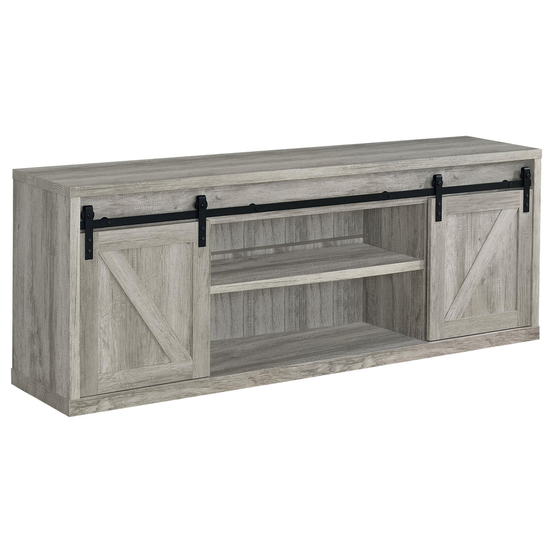Coaster Furniture 723263 Brockton 2-door Engineered Wood 71" TV Stand Grey Driftwood