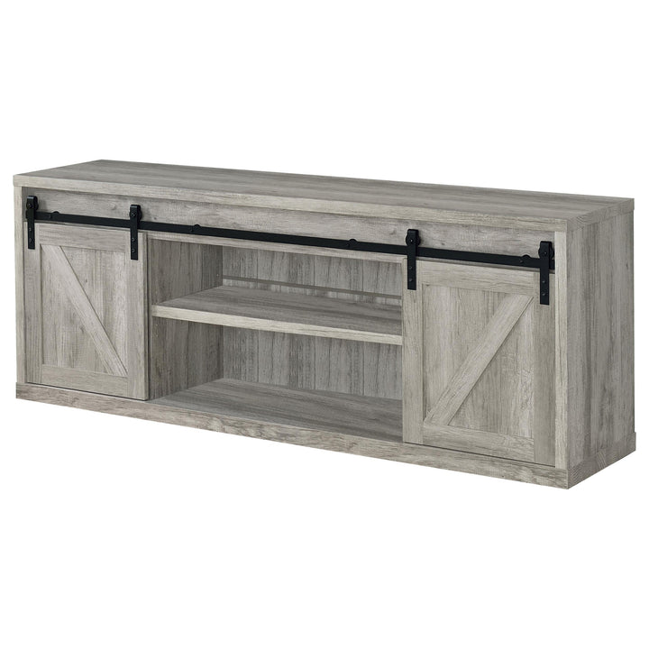 Coaster Furniture 723263 Brockton 2-door Engineered Wood 71" TV Stand Grey Driftwood