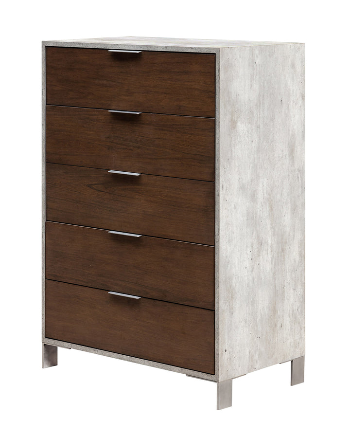 Conner Modern Dark Walnut &amp; Faux Concrete Chest
