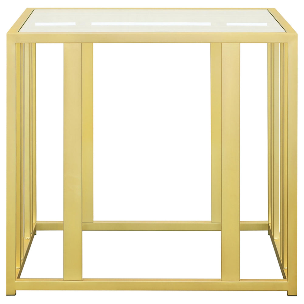 Adri - 2 Piece Coffee And End Table Set - Matte Brass