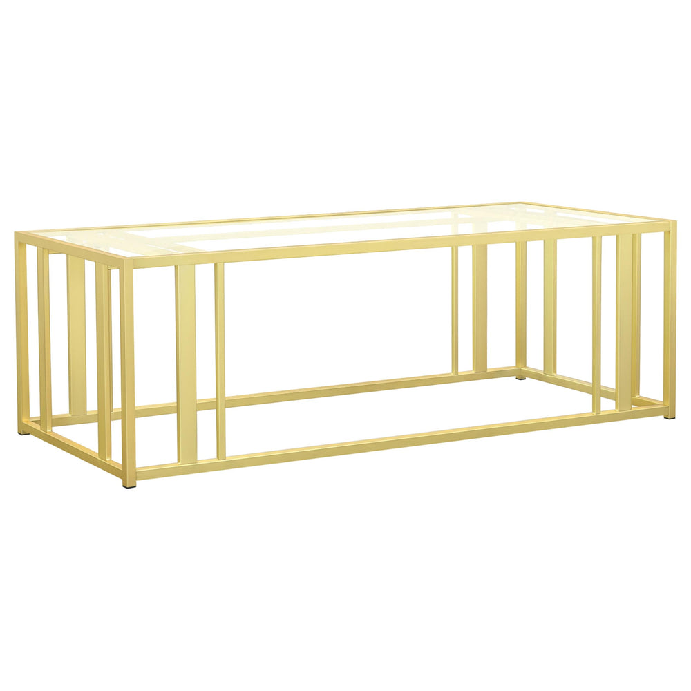 Adri - 2 Piece Coffee And End Table Set - Matte Brass