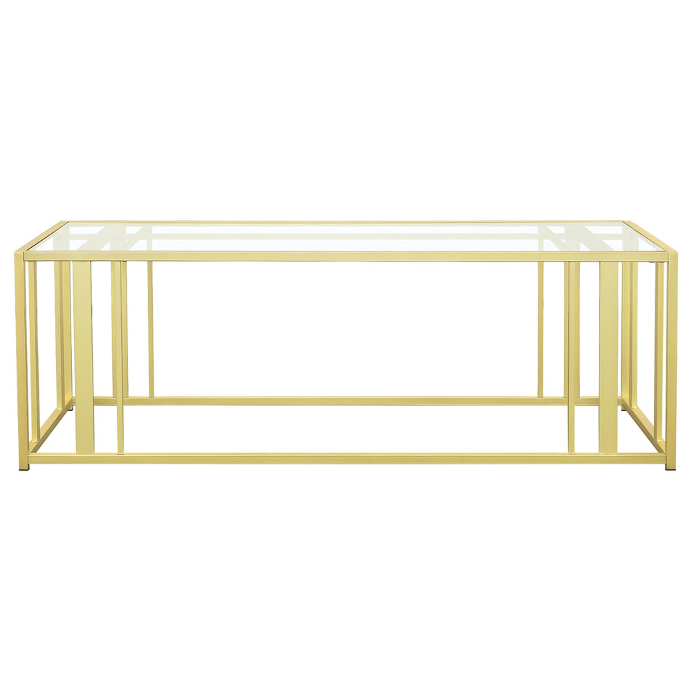 Adri - 2 Piece Coffee And End Table Set - Matte Brass