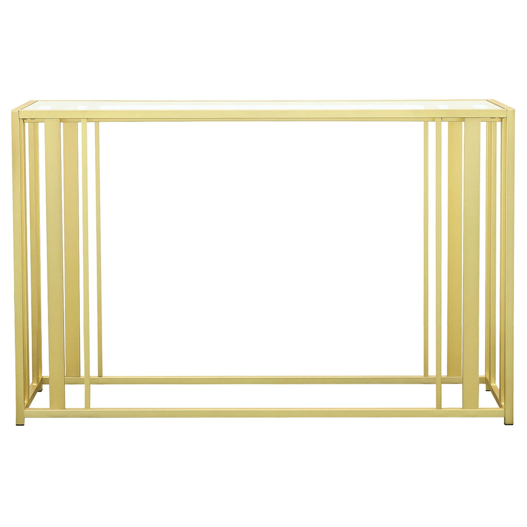 Coaster Furniture 723609 Adri Glass Top Entryway Sofa Console Table Matte Brass