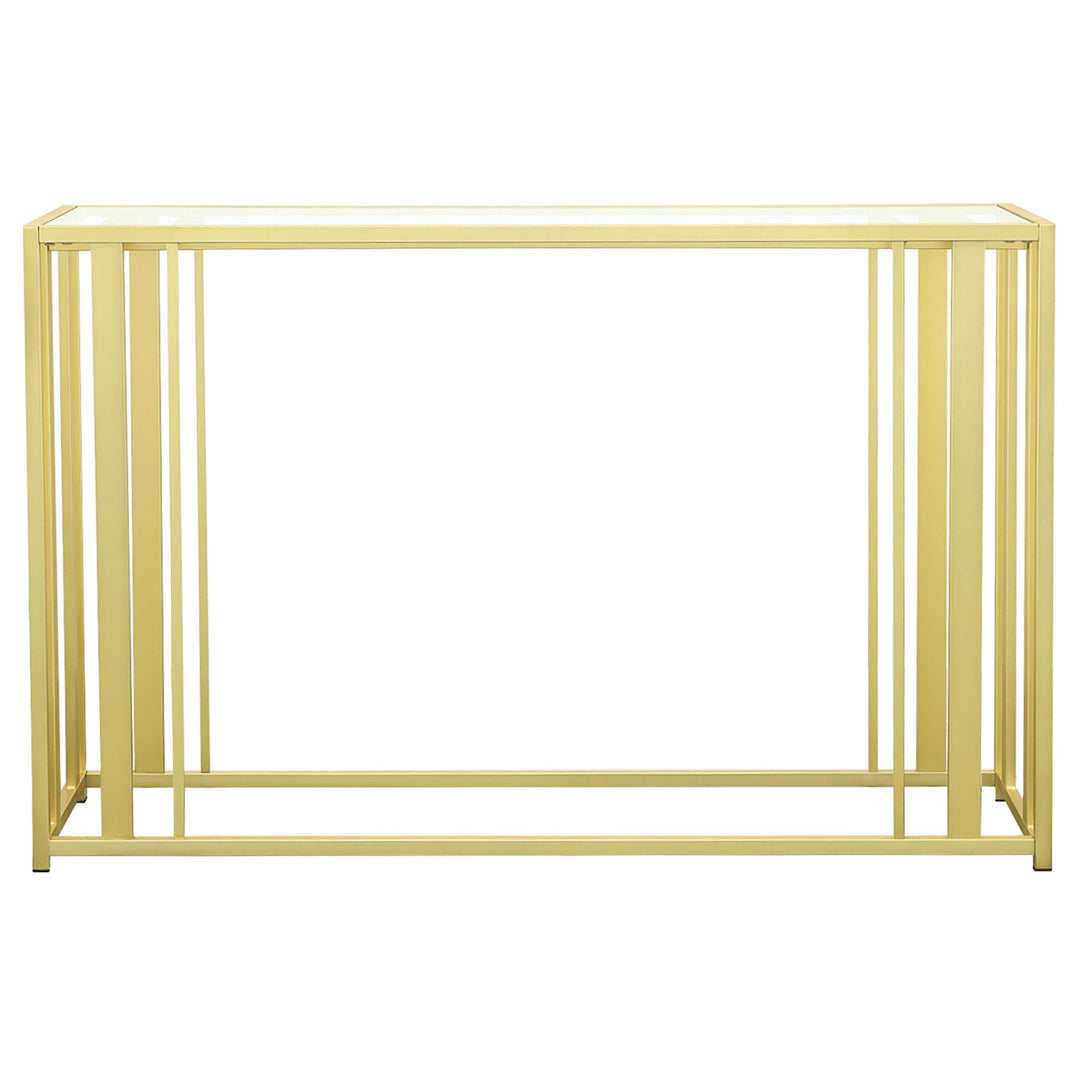 Coaster Furniture 723609 Adri Glass Top Entryway Sofa Console Table Matte Brass