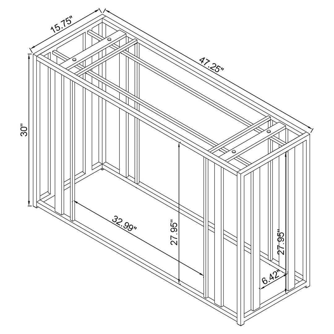 Coaster Furniture 723609 Adri Glass Top Entryway Sofa Console Table Matte Brass