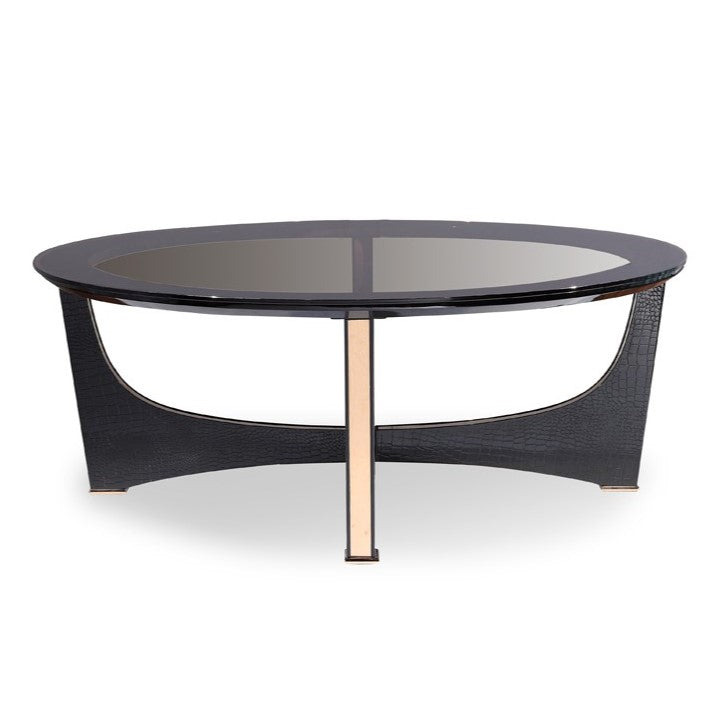Talin Modern Black Crocodile &amp; Rosegold Coffee Table