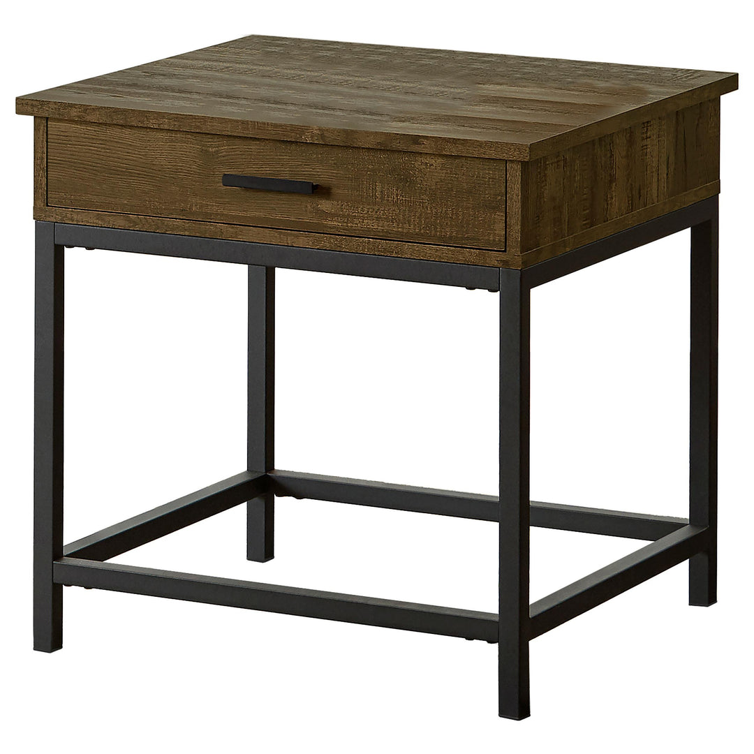 Coaster Furniture 723777 Byers 1-drawer Square Engineered Wood End Table Brown Oak