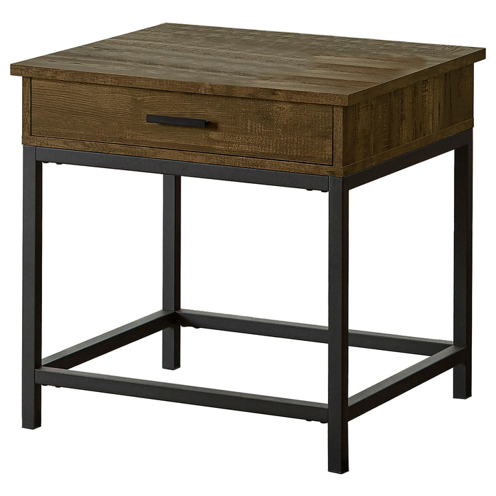 Coaster Furniture 723777 Byers 1-drawer Square Engineered Wood End Table Brown Oak