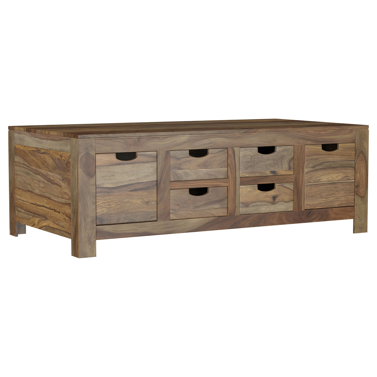 Esther - 6-Drawer Solid Wood Coffee Table - Natural