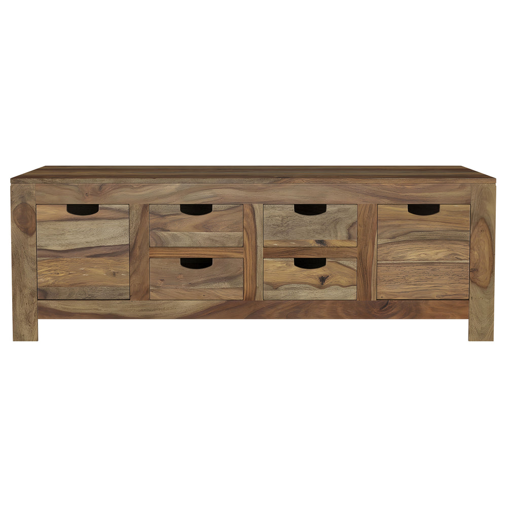 Esther - 6-Drawer Solid Wood Coffee Table - Natural