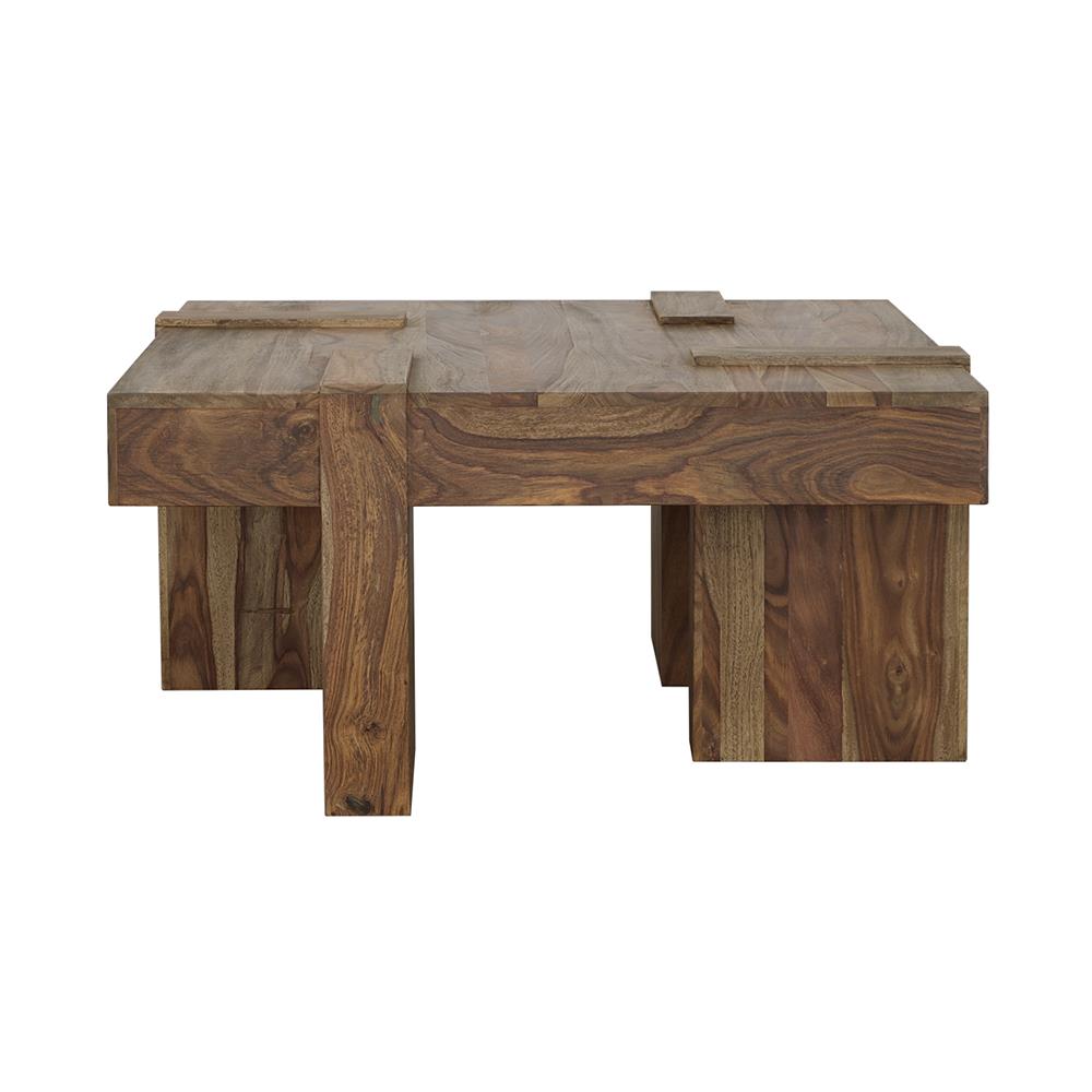 Coaster Furniture 724138 Samira Square Solid Wood Coffee Table Natural Sheesham