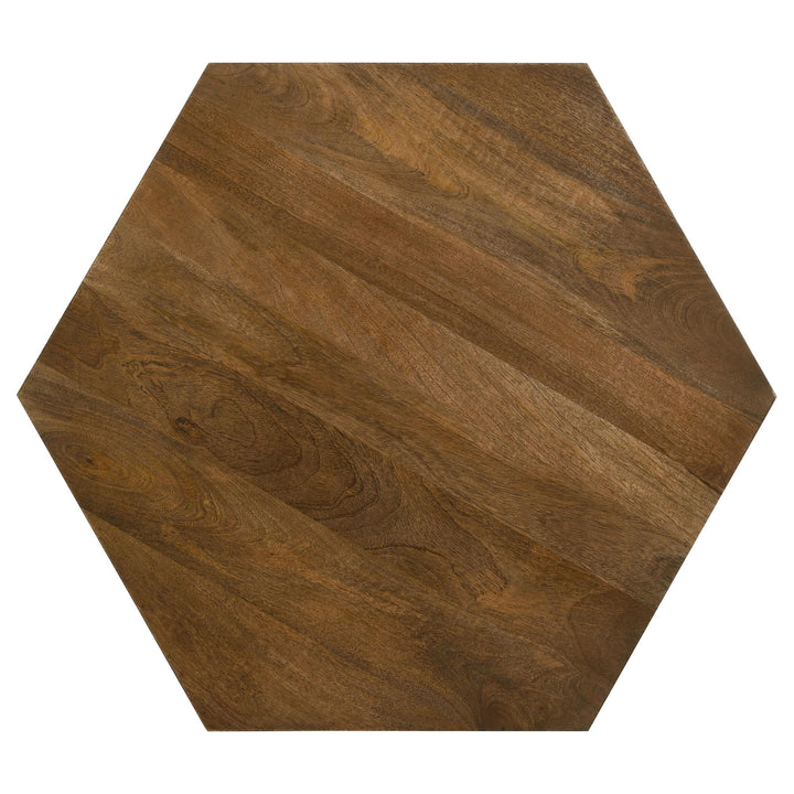 Coaster Furniture 724188 Zalika Hexagonal Solid Mango Wood Coffee Table Natural