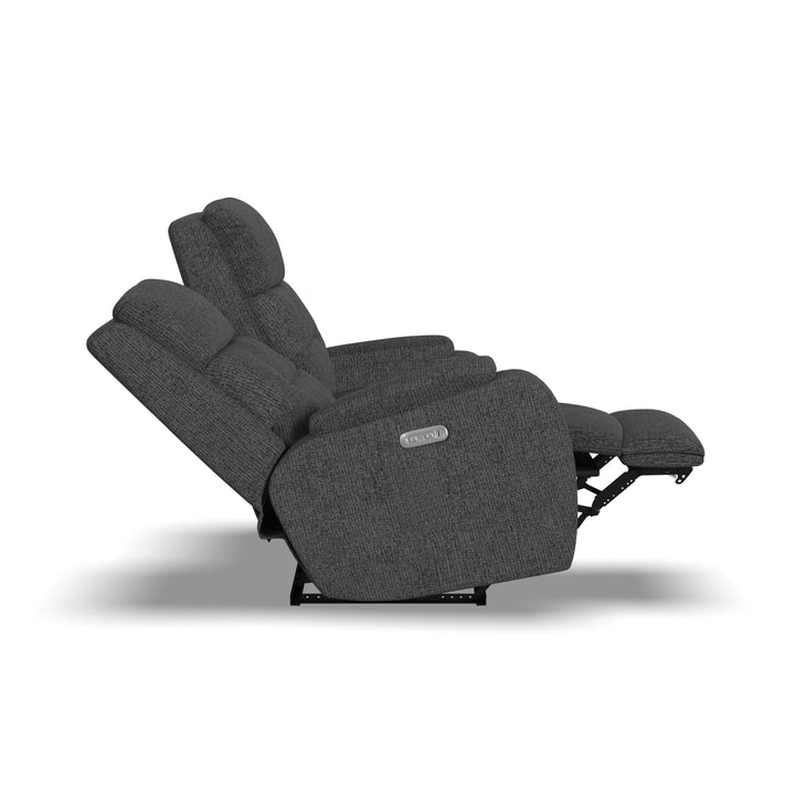 Strait Power Reclining Loveseat With Power Headrests Gray