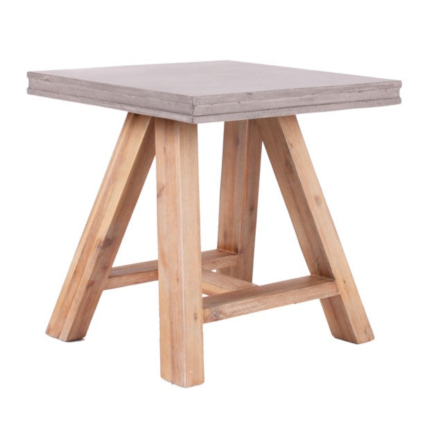 Civic Modern Concrete &amp; Acacia End Table