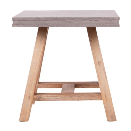 Civic Modern Concrete &amp; Acacia End Table