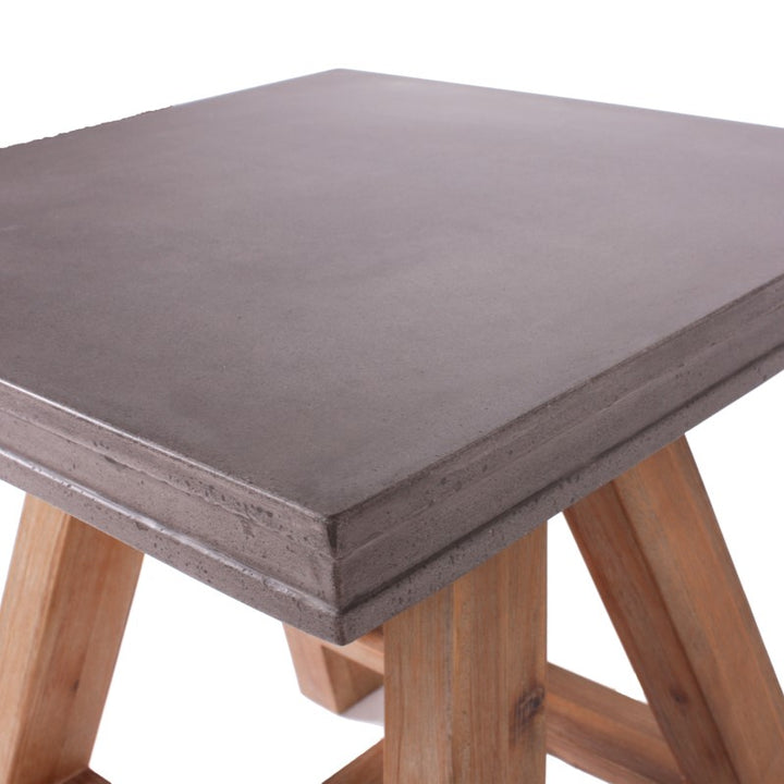 Civic Modern Concrete &amp; Acacia End Table