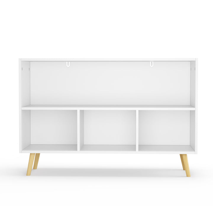 modern-kids-bookcase-with-collapsible-fabric-drawers-childrens-book-display-toy-storage-white-pink-mdf-pine-legs