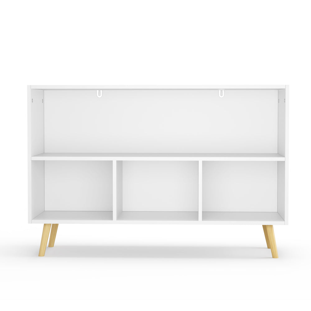 modern-kids-bookcase-with-collapsible-fabric-drawers-childrens-book-display-toy-storage-white-pink-mdf-pine-legs
