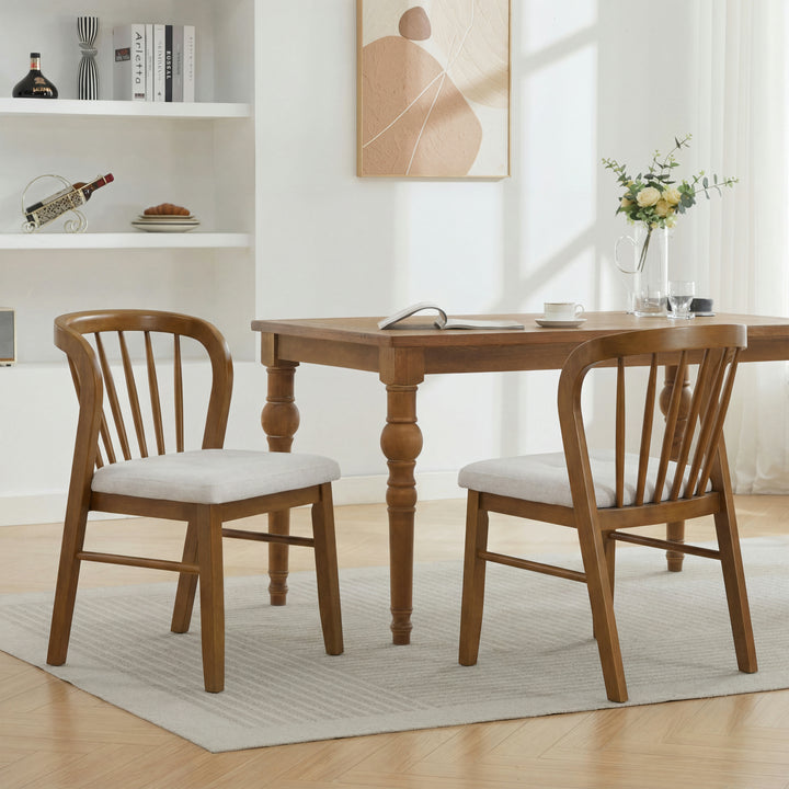 Windsor Rubberwood Dining Chair – Walnut (Set of 2)