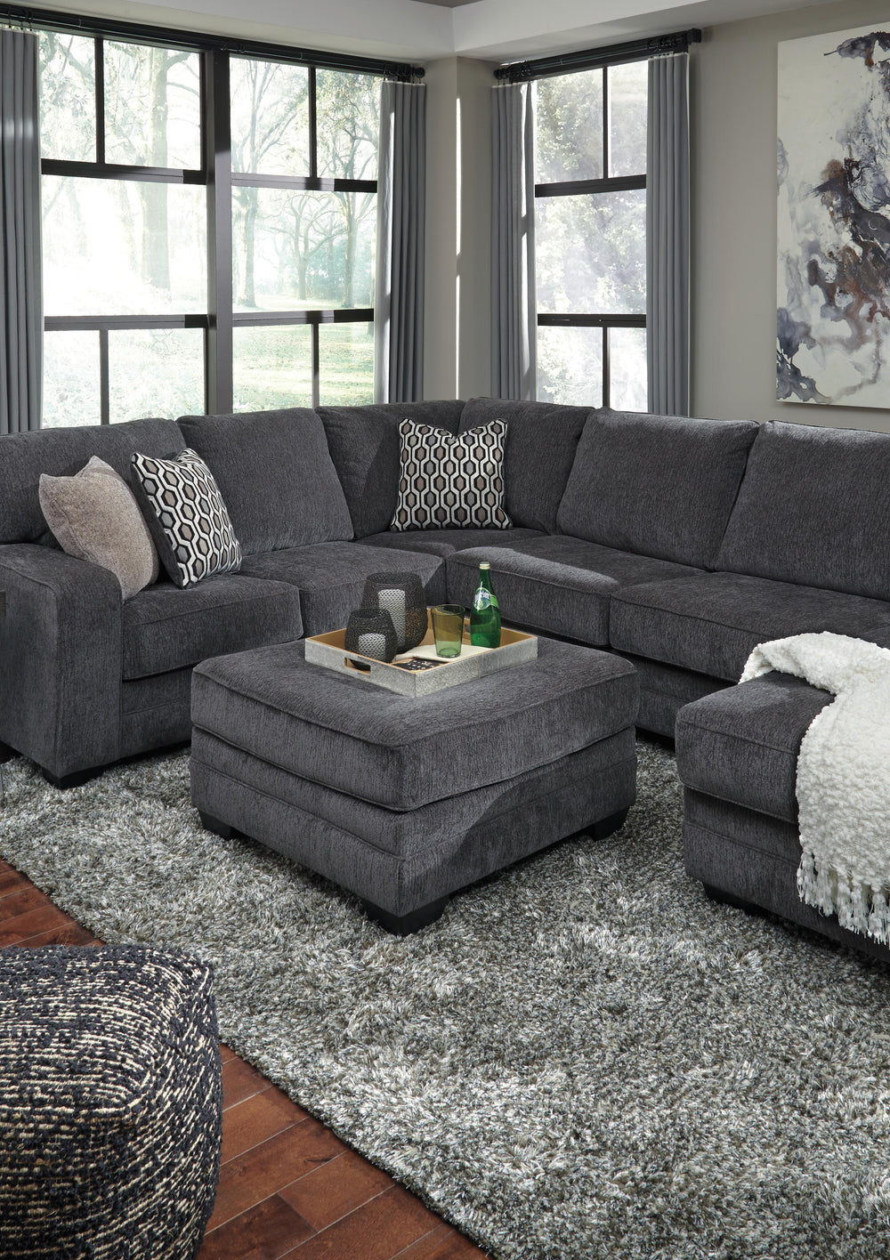 Tracling Oversized Ottoman - Dark Gray (3)