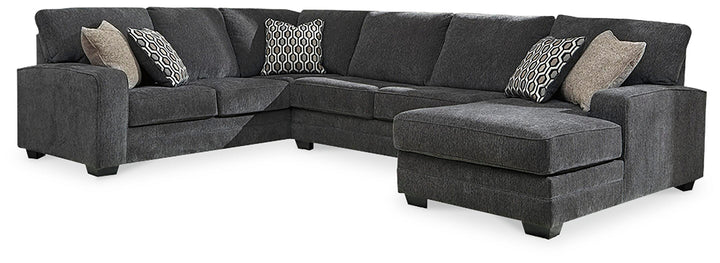 Tracling 3-Piece Sectional with Ottoman - Slate (3)