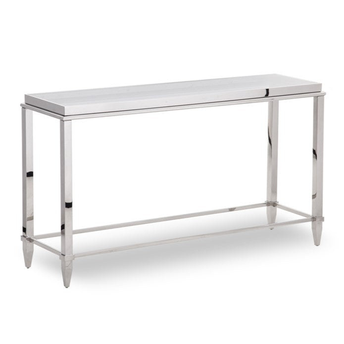 Agar Modern Glass & Stainless Steel Console Table