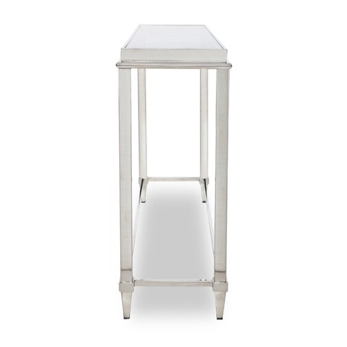 Agar Modern Glass & Stainless Steel Console Table