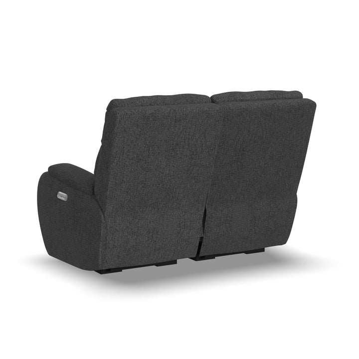 Strait Power Reclining Loveseat With Power Headrests Gray