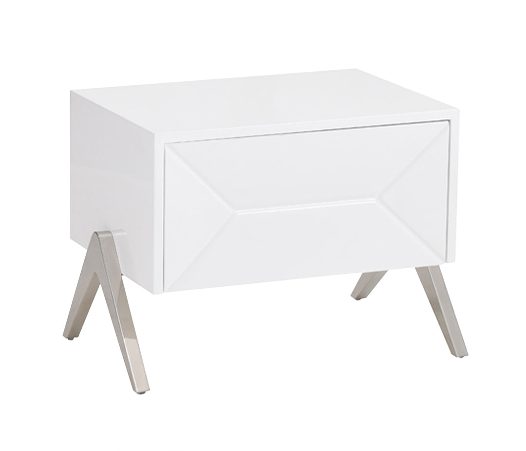 Candid Modern White Nightstand