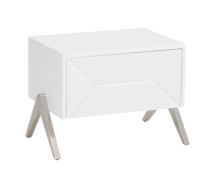 Candid Modern White Nightstand - View 3